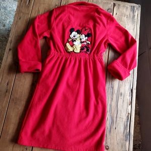 Disney Mickey Red Fleece Robe Junior Size Large